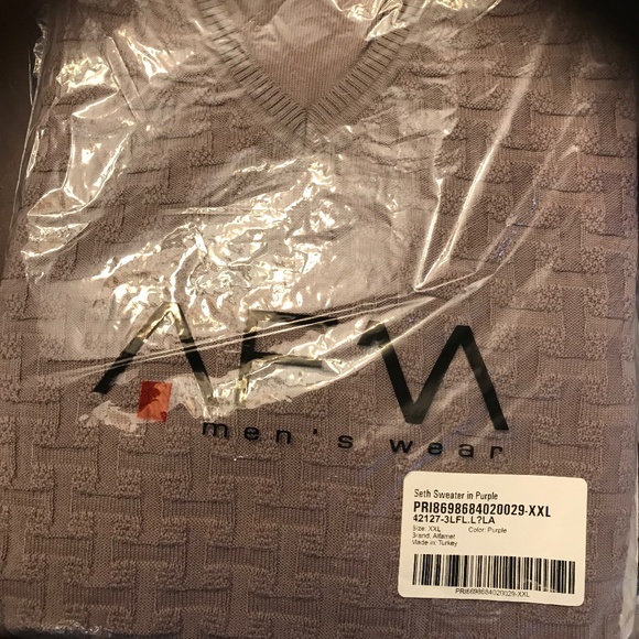 Men’s 100% Turkish Cotton V-Neck Sweater - Picture 4 of 4